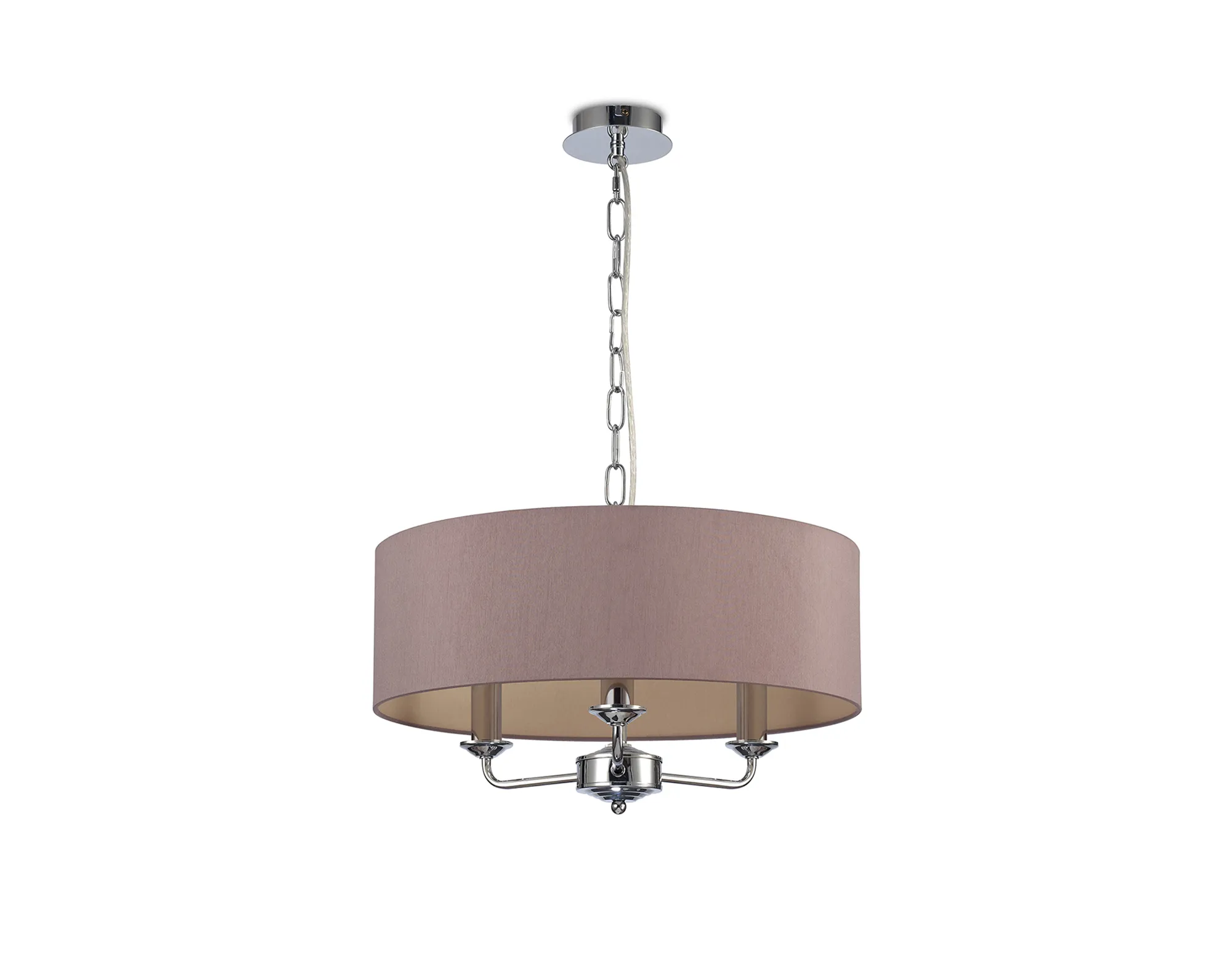 Banyan 45cm 3 Light Pendant Polished Chrome; Taupe/Halo Gold DK0016  Deco Banyan CH TA